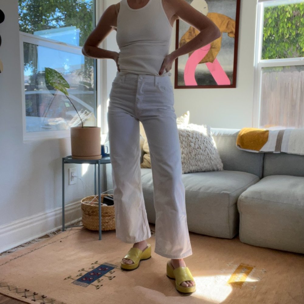 Eckhaus Latta White Wide Leg Jean